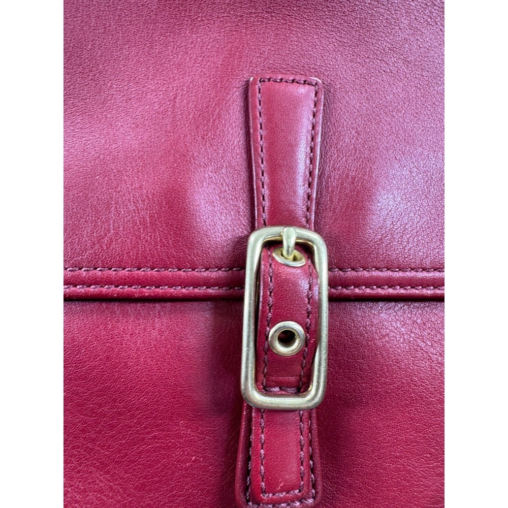 Coach Legacy 9592 Flap Crossbody Bag Women's Red Leather Messenger Handbag - Picture 7 of 16